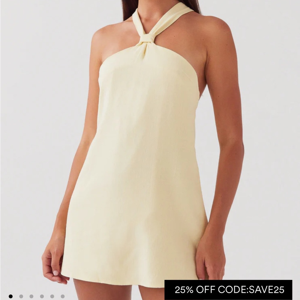 Peppermayo Exclusive - Keira Linen Mini Dress - Lemon